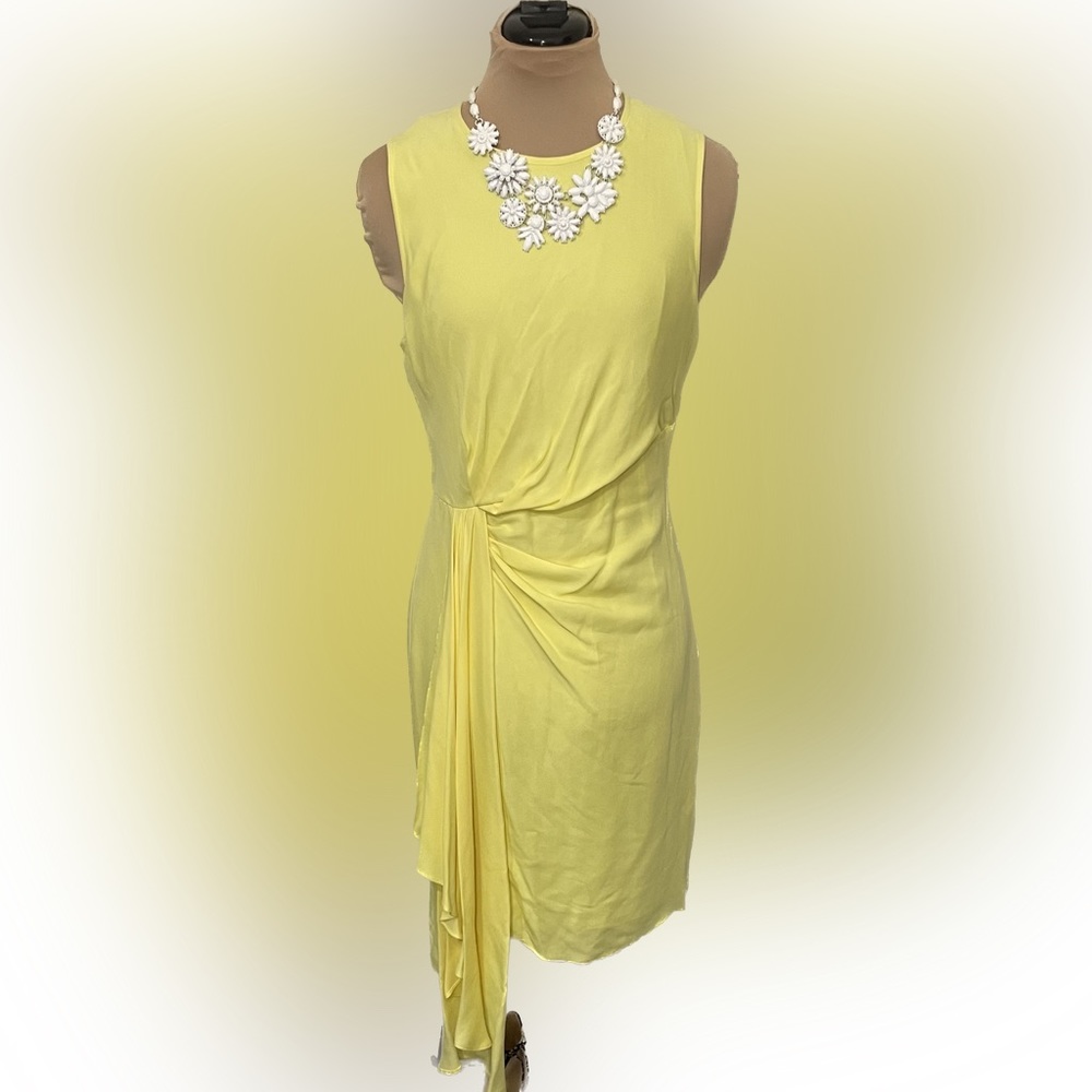 NWT Milly Rachael Side-Twist Sheath Dress Lemon